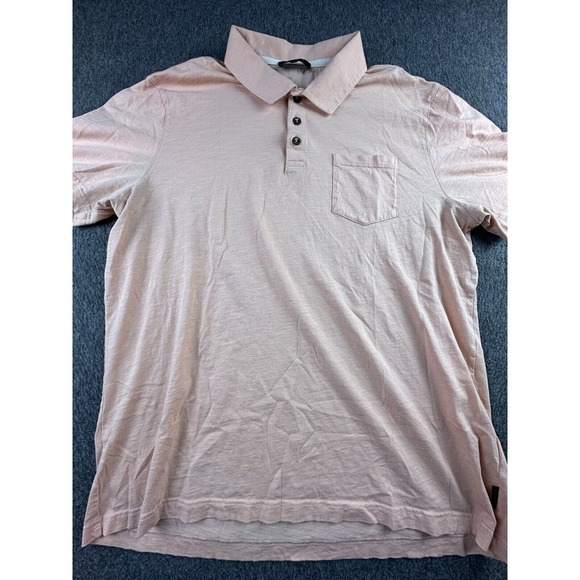 Ted Baker Shirt Men's Size 4 Peach‎ Polo Short Sleeve Pocket Collared Pullover - Picture 1 of 12